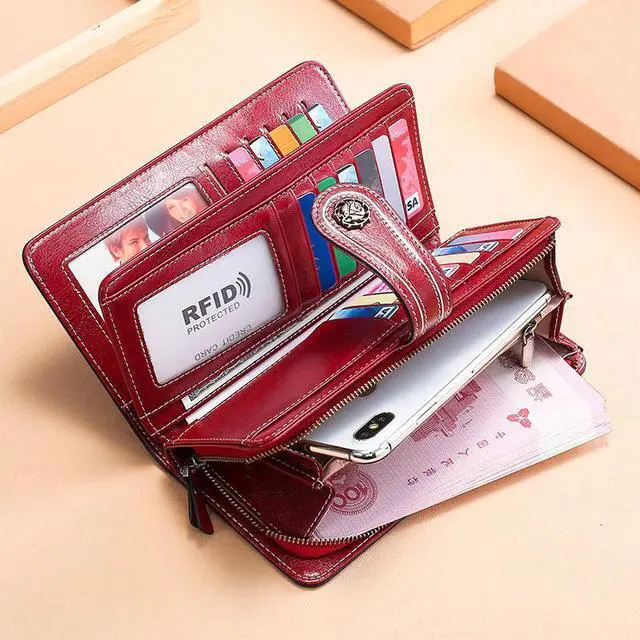 long leather purse