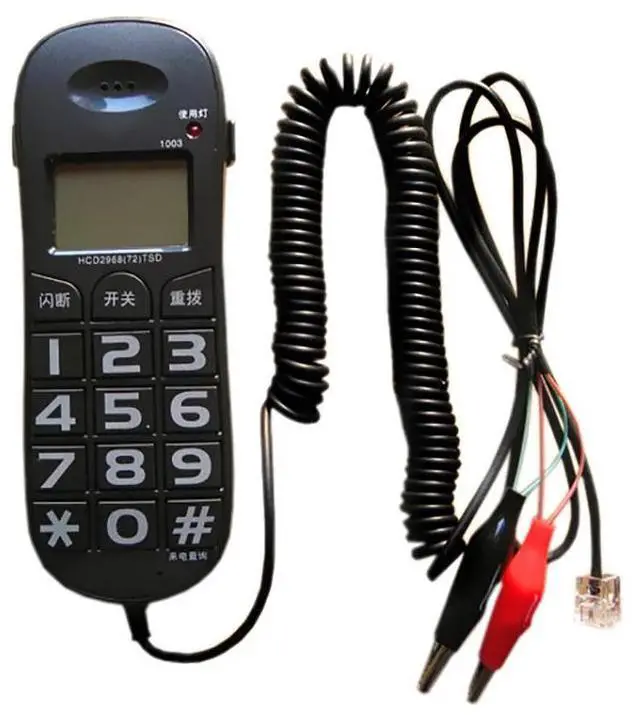 Alt view image 2 of 4 - Trimline Corded Telephone Landline with Caller ID, Flash, Redial, Mini Big Buttons Handsets Phone for Home Hotel- White, Black