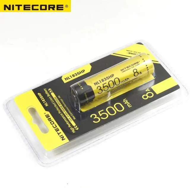 Alt view image 2 of 2 - 2017 Nitecore NL1835HP High Performance 18650 3500mAh 3.6V 12.6Wh 8A Protected Li-ion Button Top Battery for High Drain Devices