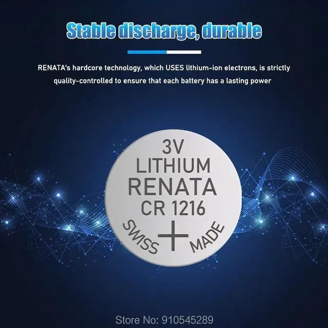 Alt view image 5 of 6 - 2PCS RENATA  CR1216 CR 1216 1216 Watch Clock Lithium Battery Pilas DL1216 BR1216 ECR1216 5034LC LM1216 Button Coins Cells