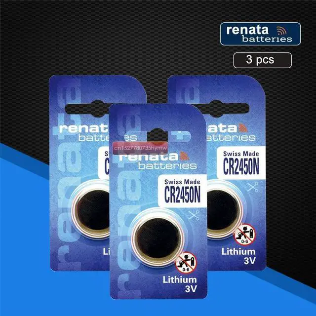 Main image of 3pc  Renata CR2450 CR 2450 3V Lithium Button Cell Battery Coin Batteries For Watches,clocks,hearing aids