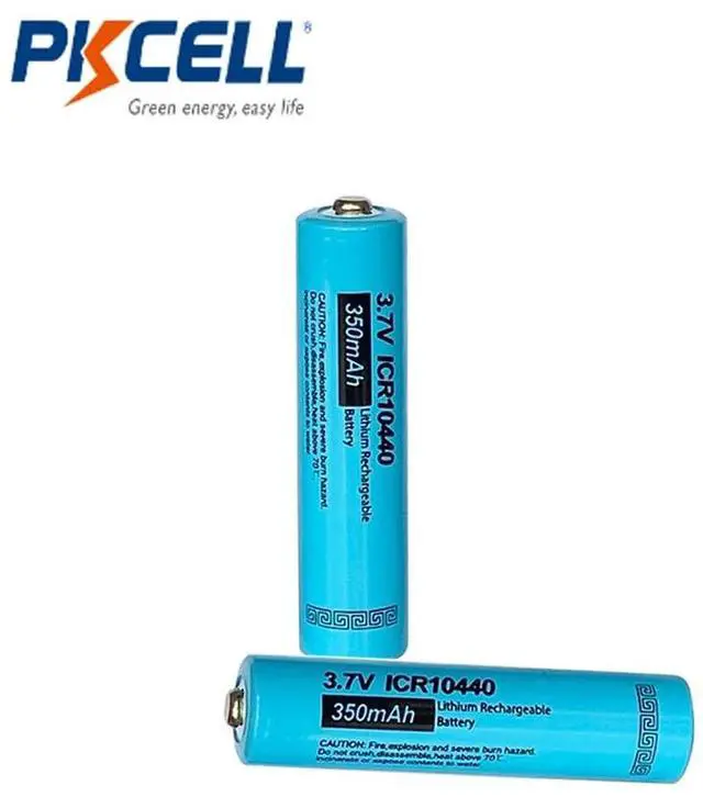Alt view image 3 of 3 - 4PCS PKCELL ICR 10440 AAA lithium battery 350MAH 3.7v li-ion AAA rechargeable batteries button top flashlight electronic machine