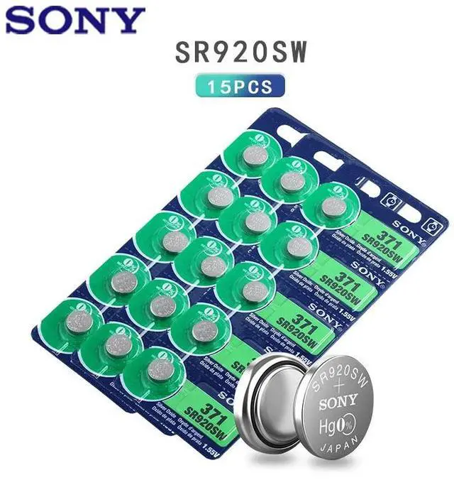 Main image of 15pcs SONY 45mAh AG6 371 SR920SW LR920 171 370 371 L921 LR69 SR920 SR69 1.55V Button Cell watch Coin Silver Oxide Battery