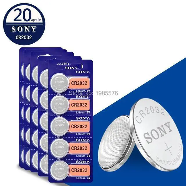 Main image of sony 20pcs cr2032 DL2032 ECR2032 5004LC KCR2032 BR2032 3v button battery for watch computer remote control toy