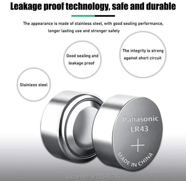 Alt view image 4 of 6 - 10PCS   Alkaline Battery AG13 1.5V LR43 Button Coin Cell Watch Toys Batteries Control Remote SR43 186 SR1142 LR1142