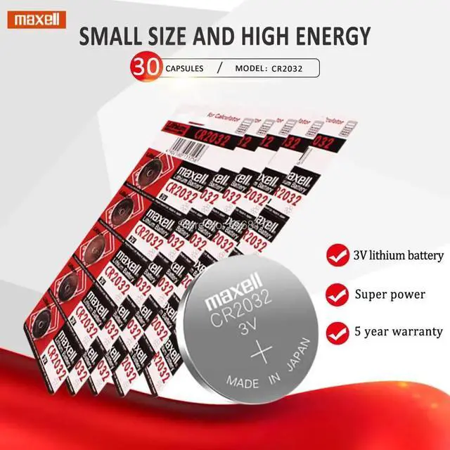 Main image of 30pcs For maxell 2032 battery cr2032 3v Button Cell Coin Lithium Batteries for Watch Computer Toy Remote Control