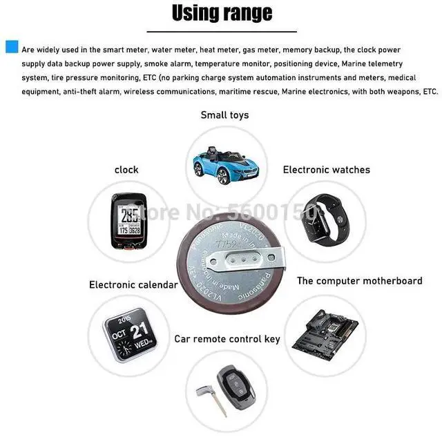 Alt view image 4 of 5 - VL2020 Car Key Fobs With Legs 90 degrees Rechargeable For  Button Battery