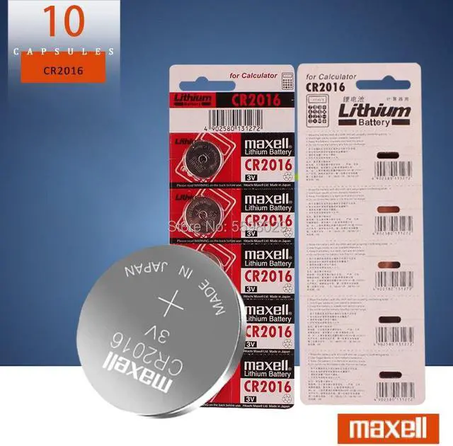 Main image of 10pc for maxell cr2016 cr 2016 BR2016 DL2016 LM2016 KCR2016 ECR2016 3v button battery cell battery for watches and toys