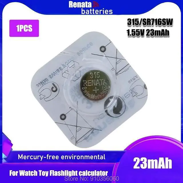 Main image of RETAIL Brand  Renata LONG LASTING 315 SR716SW SR716 1.55V Watch Battery Button Coin Cell Swiss Made Original