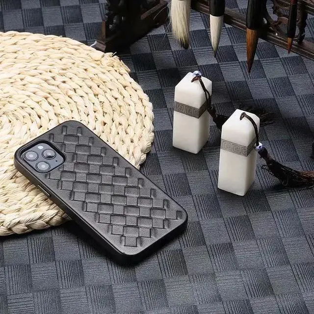 Alt view image 3 of 6 - For iPhone 12 Pro Max Case Genuine Leather Phone Case For iPhone 12 Mini Real Leather Metal Button Back Cover Capa