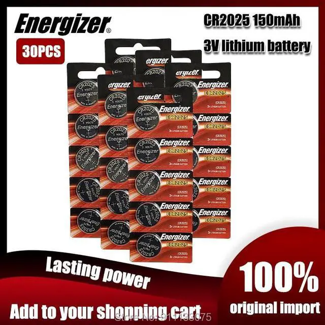 Main image of 30PCS for Energizer CR2025 Button Cell Battery 3V Lithium Batteries for Watch Computer Calculator Control DL/CR 2025