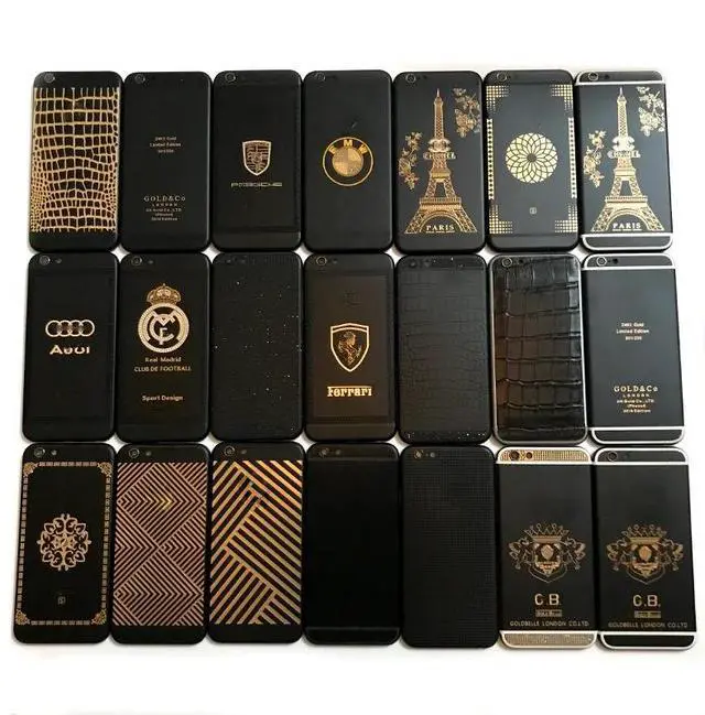 Main image of Replacement Black Luxurious Housing for iphone 6 Back Cover Chassis Middle Frame Battery Door Black with Card Tray and Buttons
