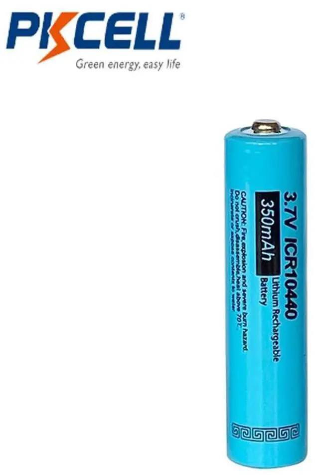 Alt view image 2 of 3 - 4PCS PKCELL ICR 10440 AAA lithium battery 350MAH 3.7v li-ion AAA rechargeable batteries button top flashlight electronic machine