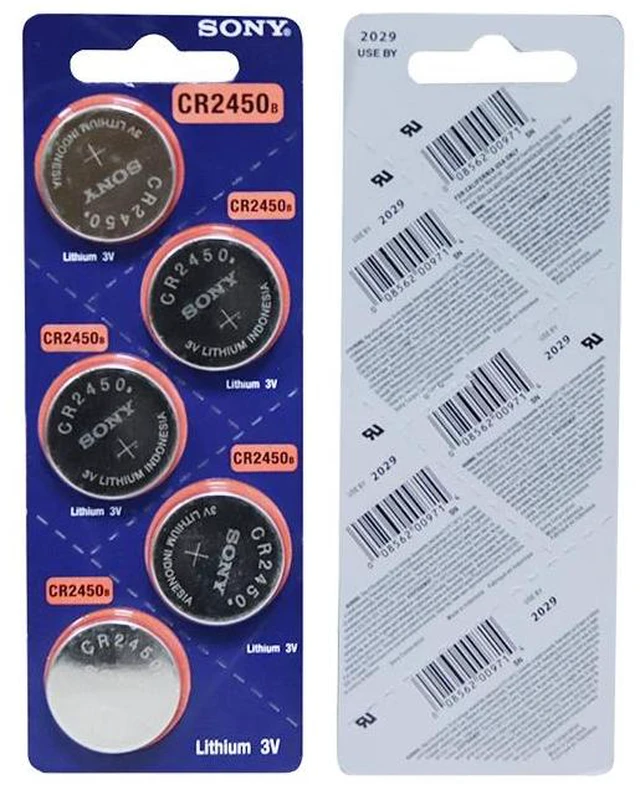 Alt view image 6 of 6 - 5PCS SONY CR2450 3V CR 2450 DL2050 BR2450 Lithium Button Cell Battery For Remote Control LED tea light vibes Calculators Car
