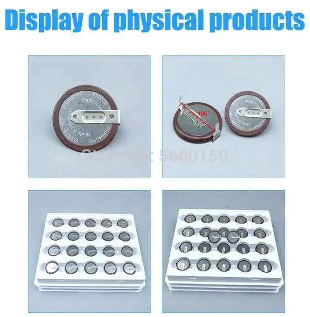 Alt view image 5 of 5 - VL2020 3V 20mAh coin type rechargeable 180 degrees fillet lithium button cell battery