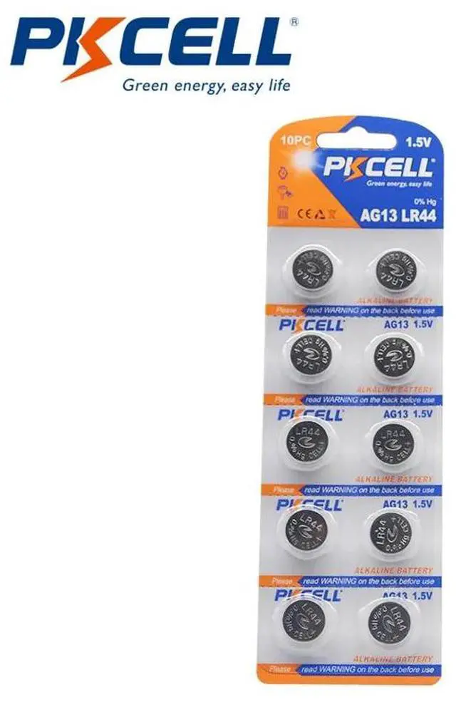 Main image of 10X AG13 LR44 1.5V L1154 RW82 RW42 SR1154 SP76 A76 357A Electronic thermometer batteries button coin Cell Alkaline