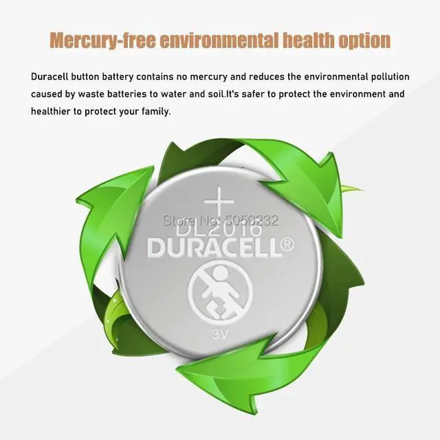 Alt view image 3 of 6 - 12PCS for DURACELL CR2016 Button Cell Battery 3V Lithium Batteries for Watch Toy Computer Calculator Control DLCR 2016