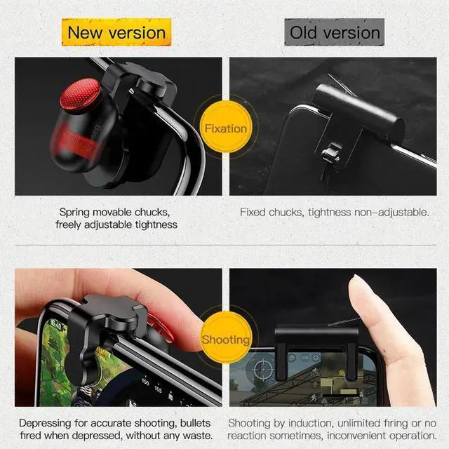 Alt view image 3 of 6 - Baseus Gamepad Joystick For PUBG Joypad Trigger Fire Button Aim L1 R1 Key L1R1 Shooter Controller For PUBG Mobile Phone Game Pad