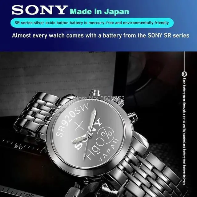 Alt view image 4 of 6 - 5pcs Sony 45mAh 1.55V AG6 371 SR920SW LR920 171 370 L921 LR69 SR920 Button Batteries For Watch Toy Remote Cell Coin Battery