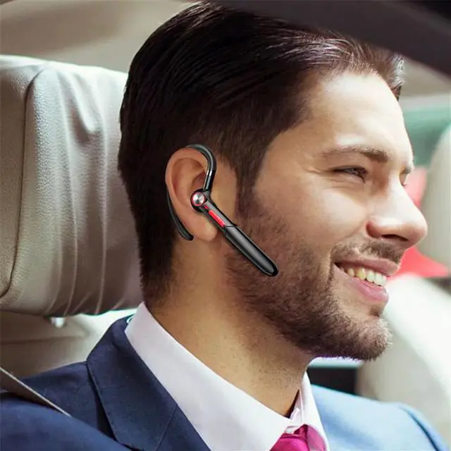 Alt view image 3 of 6 - kebidu Single Business Ear-hook Bluetooth Headset 5.0 Support Button+Touch Control Earphone Noise Reduction Stereo Earpiece