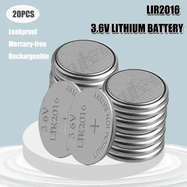 Main image of ! 20pcs/lot LIR2016 3.6V Li-on Rechargeable Button Coin Cell Battery Can Replace CR2016 for watches