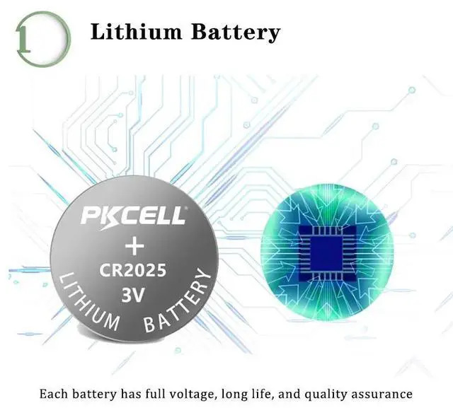 Alt view image 2 of 6 - 10Pcs/2Card PKCELL Battery 3V CR 2025 Lithium Battery ECR2025 DL2025 BR2025 KL2025 L2025 2025 Button Coin Cell Batteries