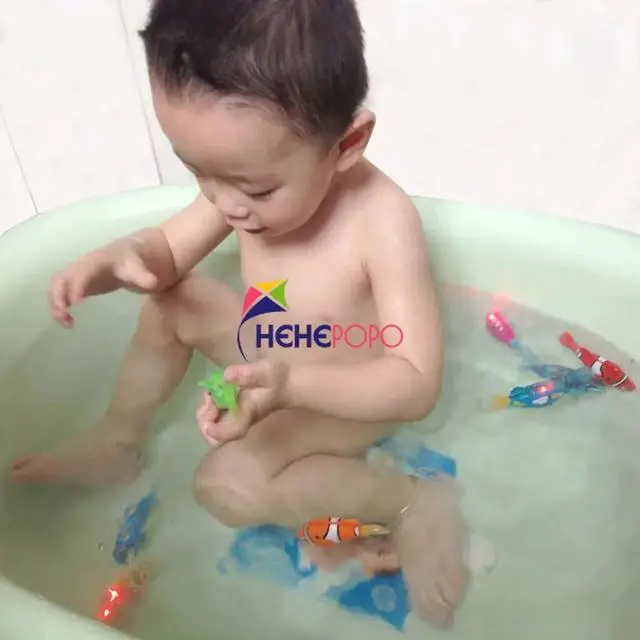 Alt view image 6 of 6 - 5 Pcs / Set Robot Electronic Fish Swim Toy Battery Included Robotic Pet for Kids Bath Toy Fishing Decorating Act Like Real Fish