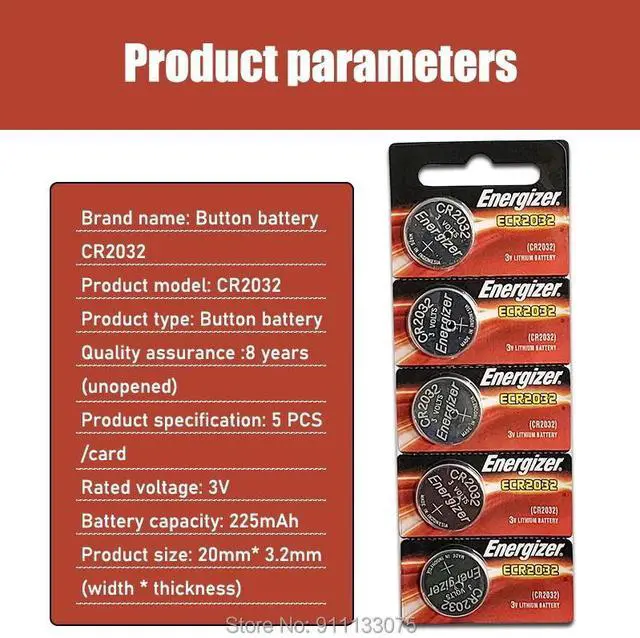 Alt view image 6 of 6 - 30PCS Energizer CR2032 CR 2032 DL2032 ECR2032 3V Lithium Battery For Watch Toy Calculator Car Remote Control Button Coin Cell
