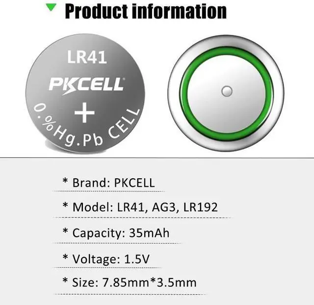 Alt view image 5 of 6 - 200Pcs 1.5V Button Coin Cell AG3 LR41 192 Alkaline Button Coin Battery For Calculators Cameras Watches Games PKCELL
