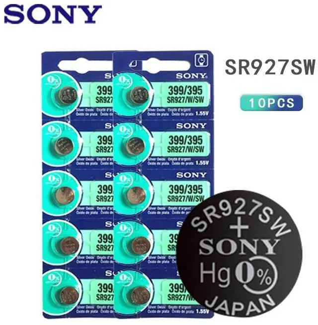 Main image of 10pcs Sony 1.55V 395 SR927SW LR927 LR927W SP395 SR927 610 AG7 Watch Battery Button Coin Cell