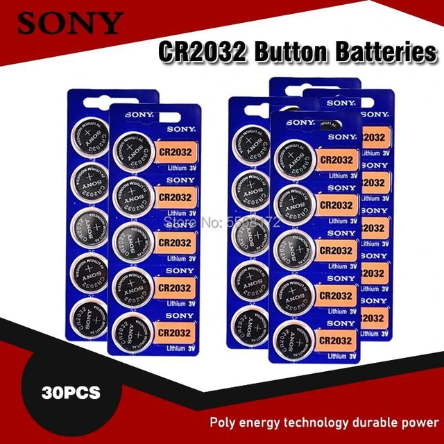 Main image of 30PC SONY CR2032 battery 3V Lithium Batteries BR2032 DL2032 ECR2032 CR 2032 Button Coin Battery For Watch Calculator