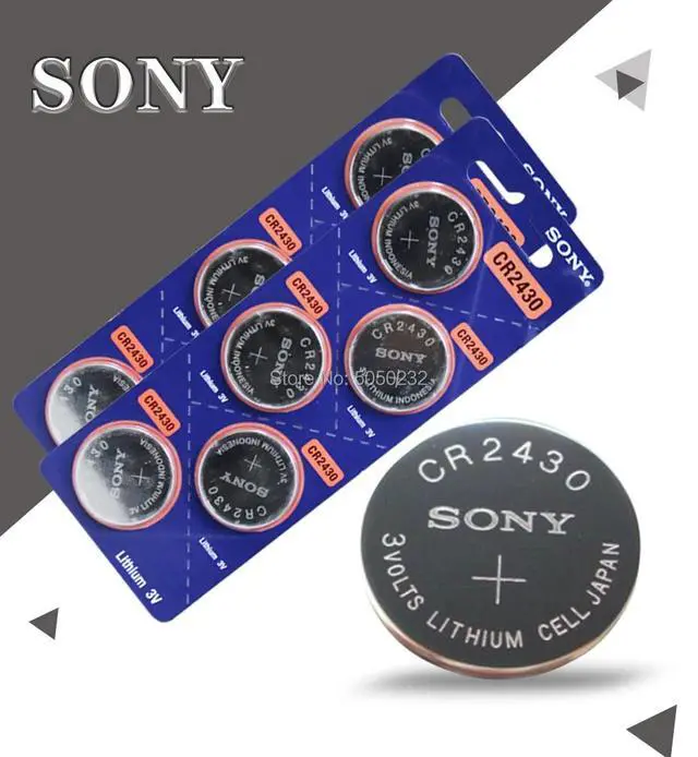 Alt view image 3 of 6 - 5pcs Sony Wholesale CR2430 DL2430 2430 3V Button Battery For Watch Toy Headphone