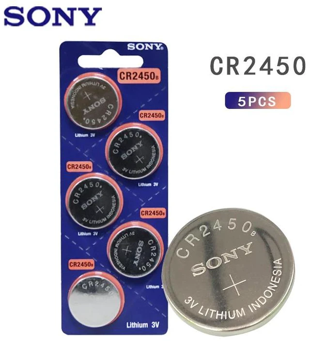 Main image of 5PCS SONY CR2450 3V CR 2450 DL2050 BR2450 Lithium Button Cell Battery For Remote Control LED tea light vibes Calculators Car