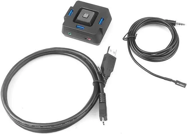 Main image of 3 Port USB 3.0 Desktop PC Switch With Audio Sound Computer Switch External Power Switch Reset Button Plug and Play