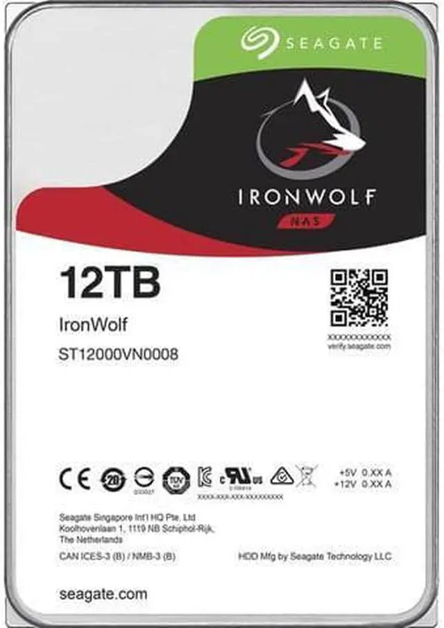 Alt view image 3 of 9 - Seagate IronWolf 12TB NAS Hard Drive 7200 RPM 256MB Cache SATA 6.0Gb/s CMR 3.5" Internal HDD for RAID Network Attached Storage ST12000VN0008 - OEM