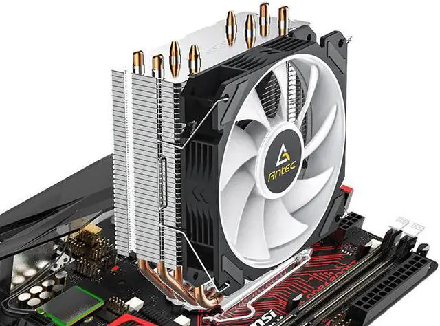 Alt view image 3 of 5 - Antec A400i RGB CPU Cooler 1200 120mm RGB Fan with Heatpipes Support Intel LGA 1151/1150/1155/1156/1366/2011/LGA1200/LGA1700 & AMD AM4/AM3+/AM3/AM2+/AM2/FM2+/FM2/FM1