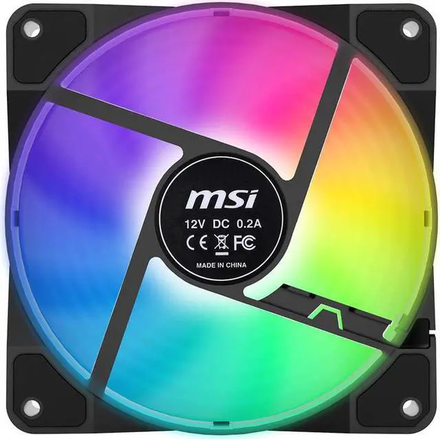 Alt view image 5 of 7 - MSI MAG F120 ARGB Case Fan Black, PWM intelligent speed regulation/ Streamlined Fan Blade/ 600±200 ~ 1300 ± 10%RPM, MSI Case Fan