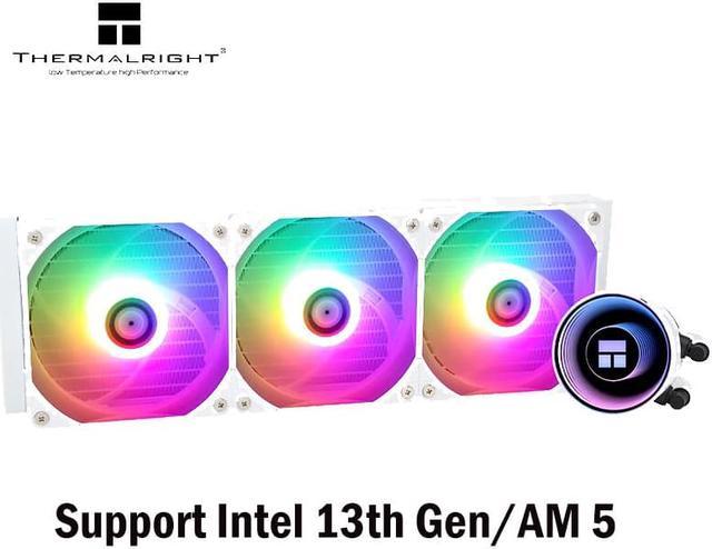 Thermalright Frozen Notte 360 White ARGB All-In-One liquid CPU Cooler 360mm  Radiator, 3*120mm ARGB Fans, Compatible with AM5/AM4 socket and Intel  LGA1700/1200 ( intel 13th Gen CPU) White Water Colling 