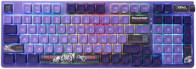 Main image of ThundeRobot ZERO96 Megatron Wireless Gaming Mechanical Keyboard, NKRO/ RGB Backlit/ 96 Keys PBT Keycaps, ThundeRobot × Transformers Collaboration, Megatron Keyboard, Purple Keyboard