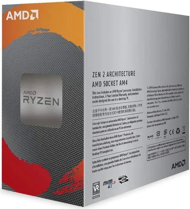 Alt view image 3 of 3 - AMD Ryzen 5 3rd Gen - RYZEN 5 3600 Matisse (Zen 2) 6-Core 3.6 GHz (4.2 GHz Max Boost) Socket AM4 65W 100-100000031BOX Desktop Processor
