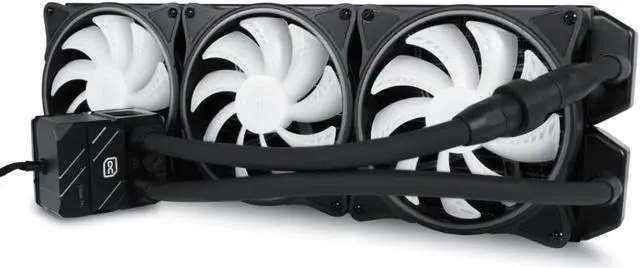 Alt view image 2 of 8 - Alphacool Eisbaer Pro Aurora 420 CPU AIO, All-in-one AIO Liquid CPU Cooler 420mm Radiator, Intel LGA1700/1200 and AMD AM5/ AM4/TR4  Support, Triple 140mm 4-pin PWM Fans