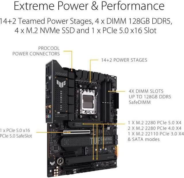 Alt view image 4 of 5 - AMD Ryzen 9 7900X3D - Ryzen 9 7000 Series 12-Core 4.4 GHz Socket AM5 120W Desktop Processor ASUS TUF GAMING X670E-PLUS WIFI 6E Socket AM5 (LGA 1718) Ryzen 7000 ATX Gaming Motherboard Combo