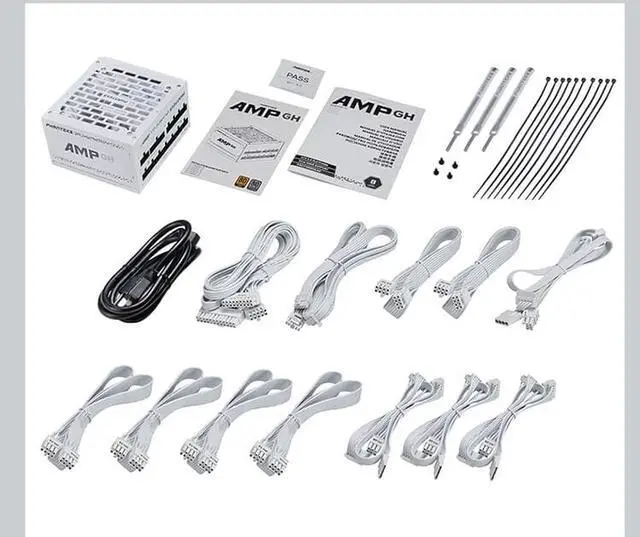 Alt view image 6 of 6 - Phanteks AMP GH 1000W 80 PLUS Platinum - White Edition, ATX 3.0 Power Supply, 12VHPWR Included, Supports 4090 Series Graphics Cards,  Fully Modular, Hybrid Mode, Silent fan, White PSU(PH-P1000GH_WT01)