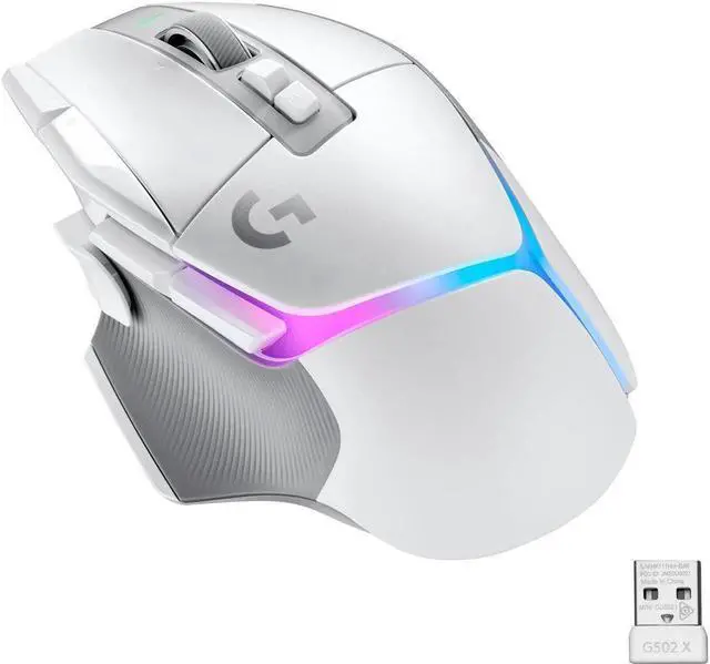 Main image of Logitech G502 X PLUS LIGHTSPEED Wireless RGB Gaming Mouse - Optical mouse with LIGHTFORCE hybrid switches, LIGHTSYNC RGB, HERO 25K gaming sensor, compatible with PC - macOS/Windows  - White