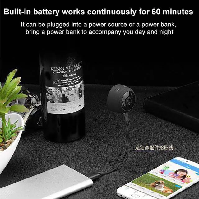 Alt view image 3 of 7 - Mini Hidden Spy Camera Wireless HD Wifi 1080P Indoor Home Small Security Cam DVR,with IP Night Vision