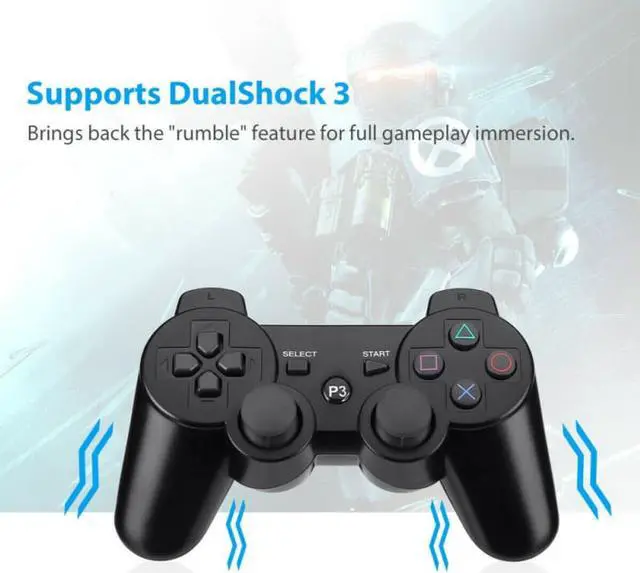 Alt view image 6 of 7 - For Sony PS3 Controller DualShock 3 Wireless Console SixAxis Bluetooth GamePads For Playstation 3 Game Accessories