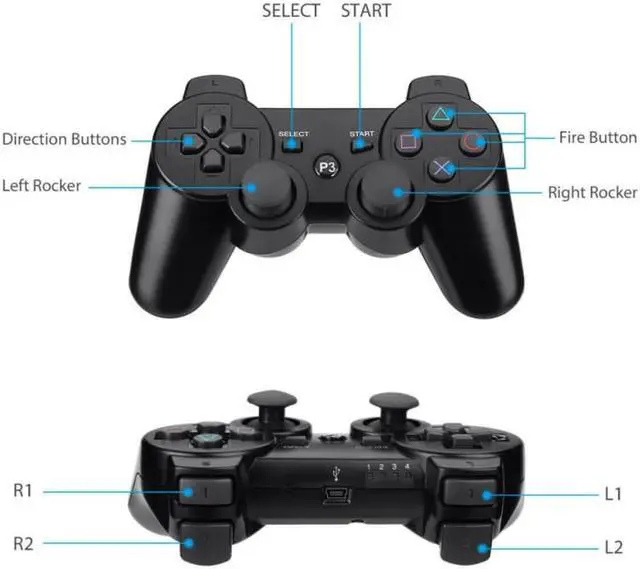 Alt view image 7 of 7 - For Sony PS3 Controller DualShock 3 Wireless Console SixAxis Bluetooth GamePads For Playstation 3 Game Accessories