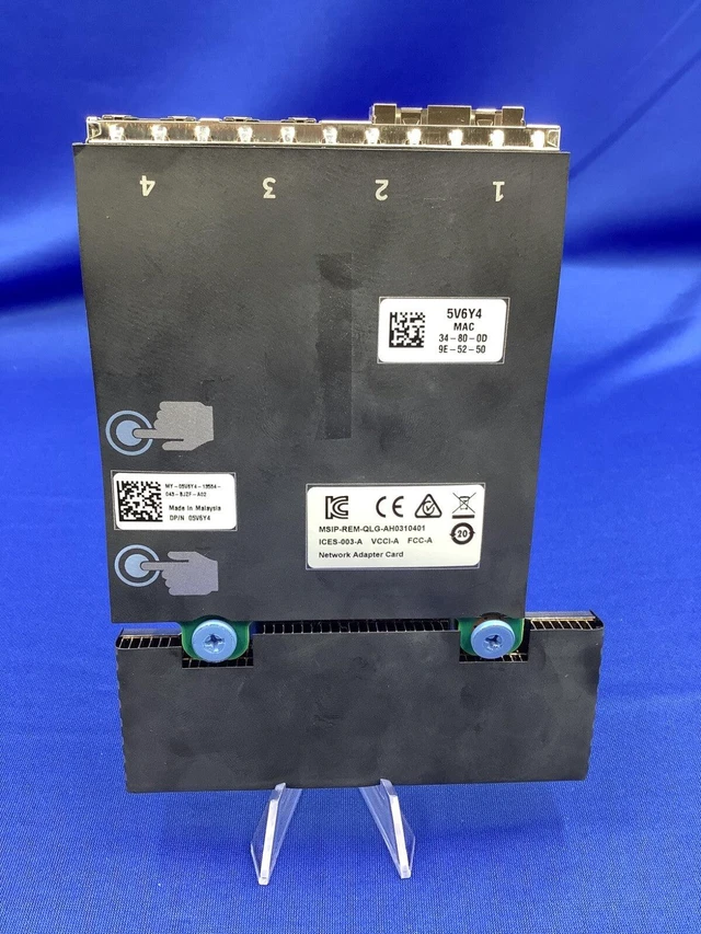 Alt view image 2 of 3 - Dell 5V6Y4 Dell QLE41264 2x 10Gb SFP+ 2x 1Gb Ethernet Port Network Daughter Card