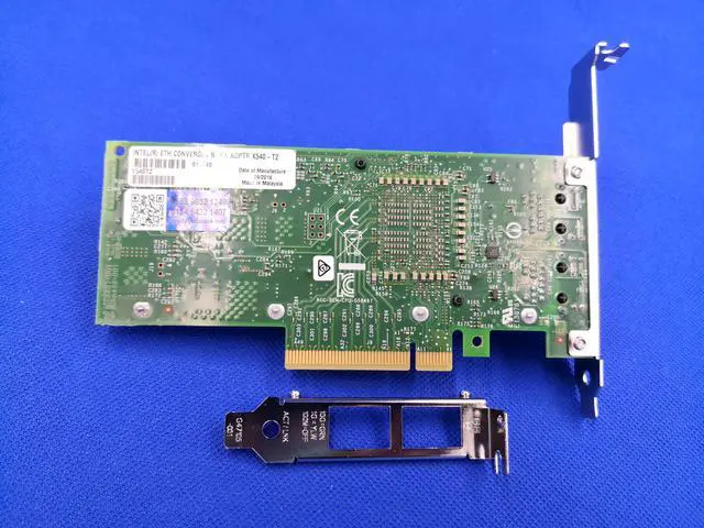 Alt view image 4 of 5 - INTEL X540-T2 Converged Dual Port Network Adapter with both brackets