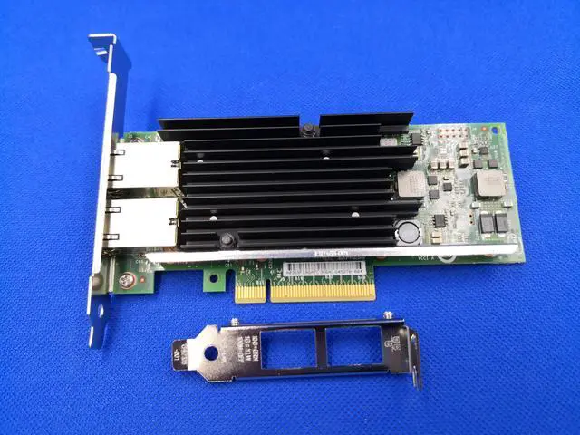 Alt view image 3 of 5 - INTEL X540-T2 Converged Dual Port Network Adapter with both brackets